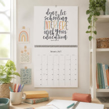 Calendario de la vida escolar en casa