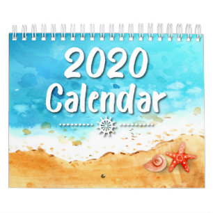 Calendario de la vida marina acuática de 2020