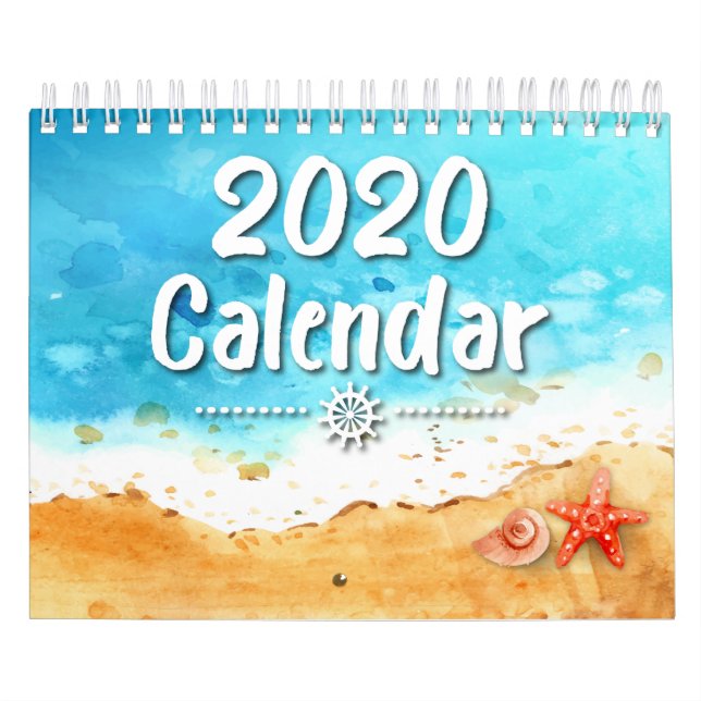 Calendario de la vida marina acuática de 2020 (Tapa)