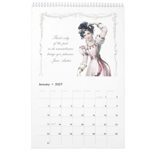 Calendario de las citas 2013 de Jane Austen (Jan 2027)