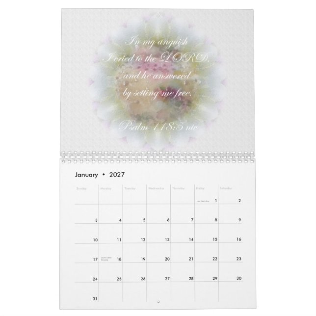 Calendario de las escrituras del ~ del salmo 118 (Jan 2027)