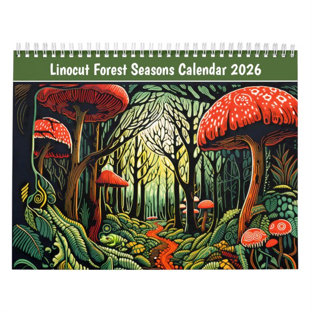 Calendario de las Estaciones del Bosque Linograbad (Tapa)