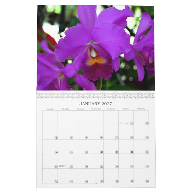 Calendario de las orquídeas (Jan 2027)