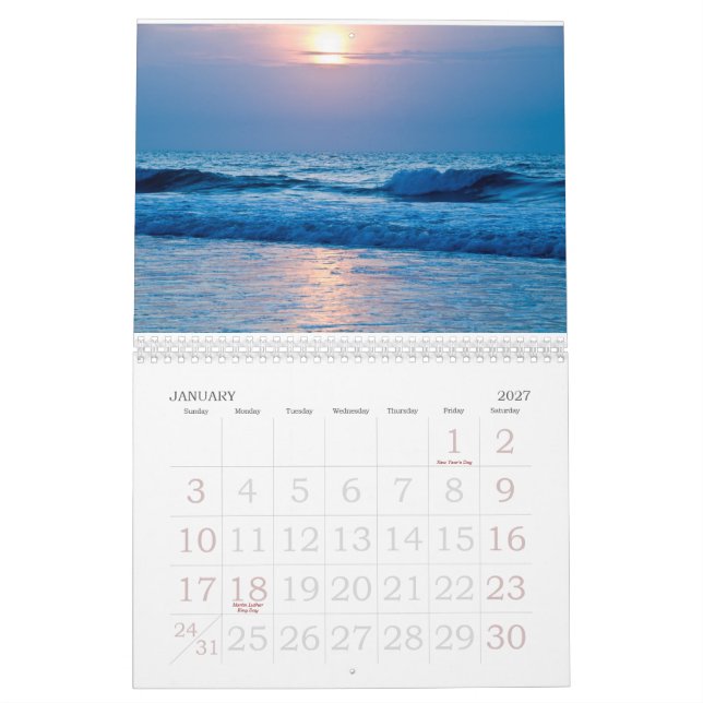 Calendario de las salidas del sol (Jan 2027)