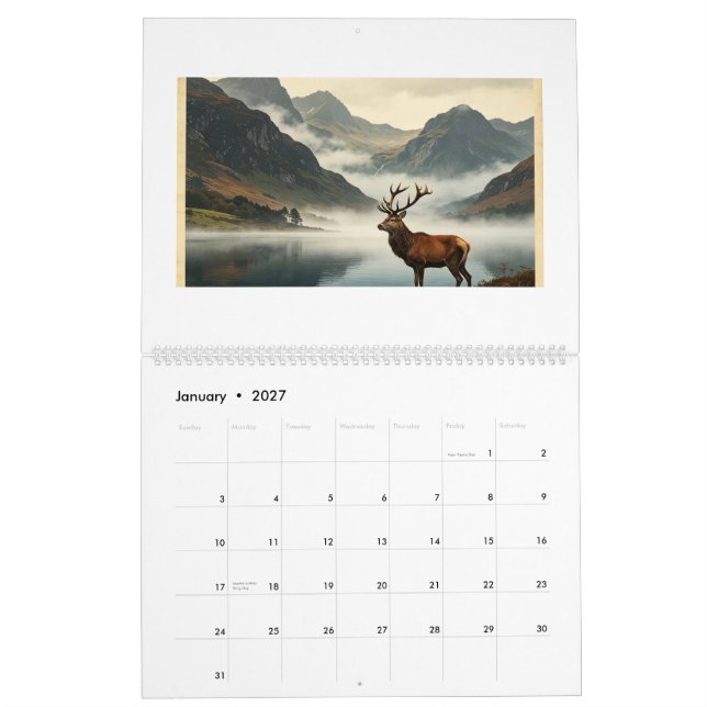 calendario de las Tierras Altas escocesas 2027 (Jan 2027)