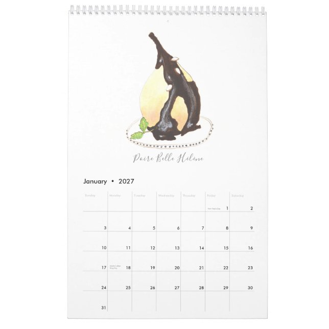 Calendario de Les Pâtisseries Françaises (Jan 2027)