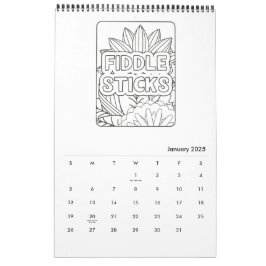 Calendario de libro de colorear con frases inspira