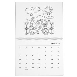 Calendario de libro para colorear de niños lindos