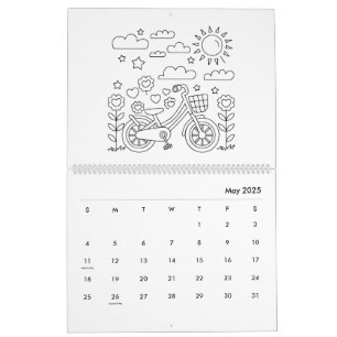 Calendario de libro para colorear de niños lindos