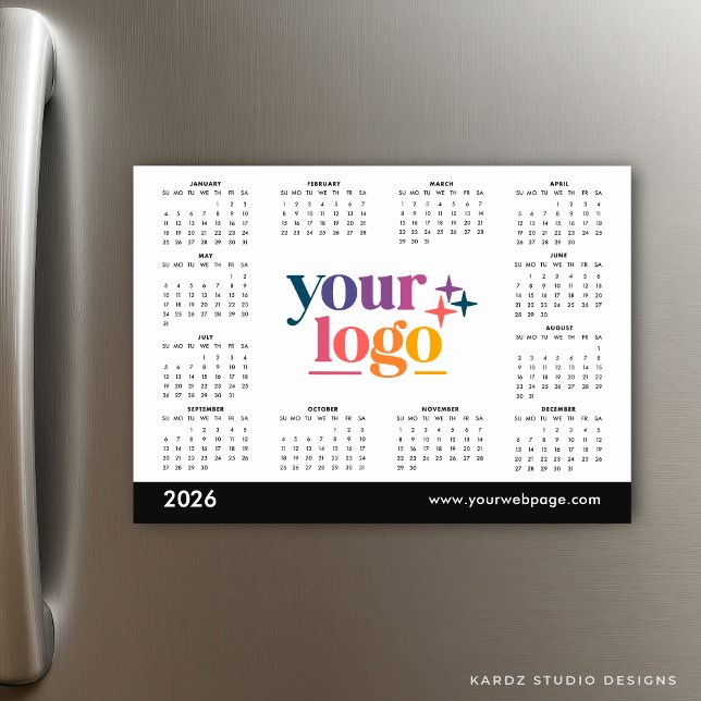Calendario de logotipos para empresas de White 202 (Calendar shown in 5 x 7 inches)