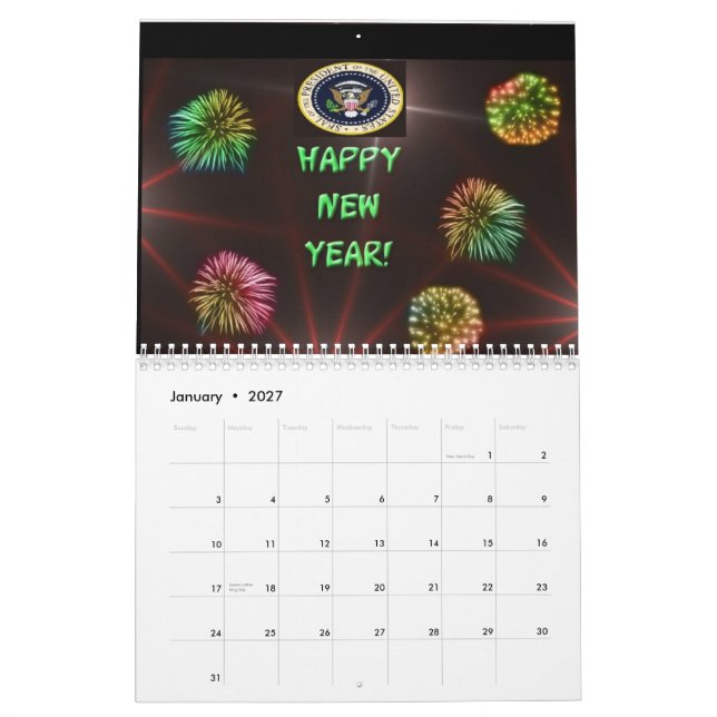 Calendario de los amantes 2013 de Obama (Jan 2027)