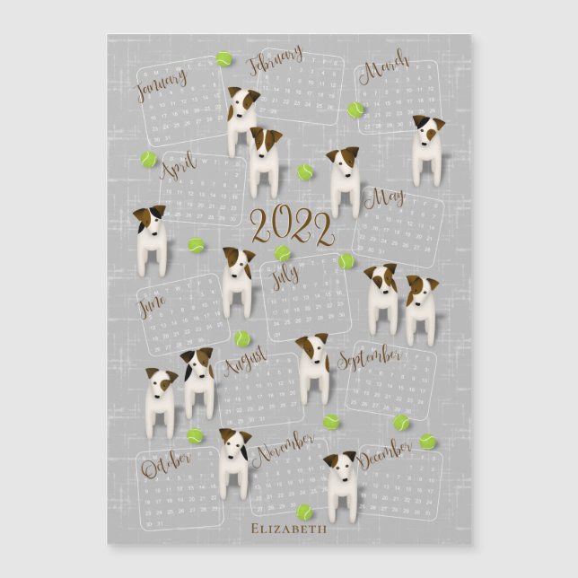 Calendario de los amantes del perro Jack Russell T (Anverso)