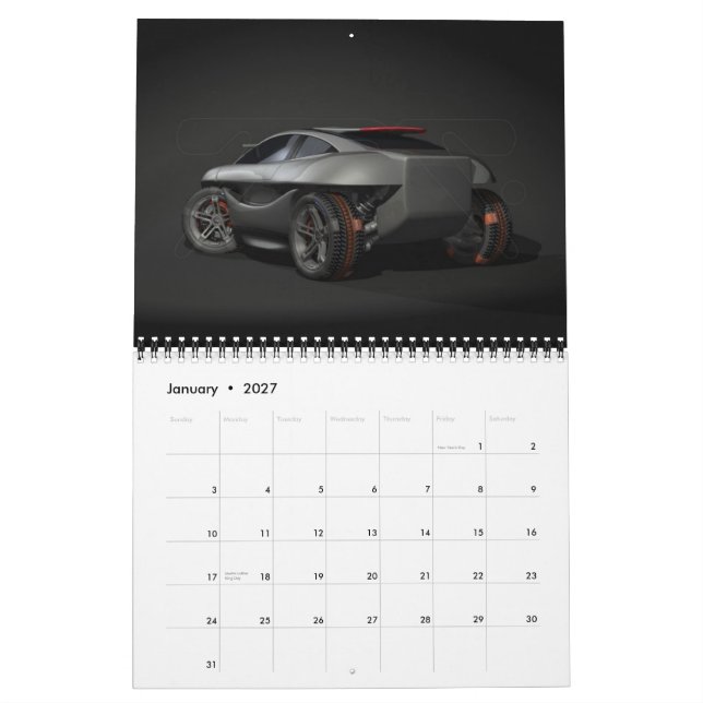Calendario de los coches 2008 del concepto (Jan 2027)