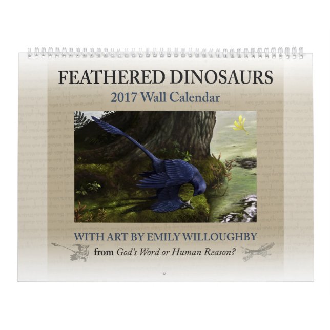 Calendario de los dinosaurios plumas 2017 (Tapa)