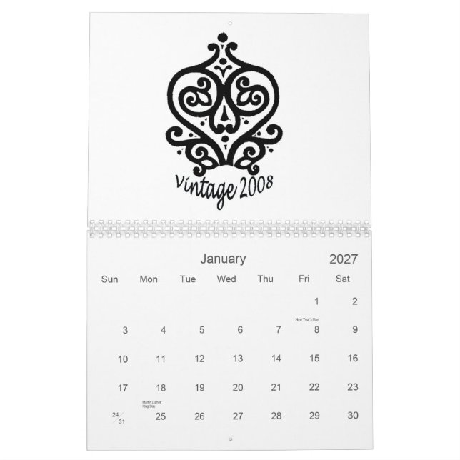 Calendario de los diseños 2008 (Jan 2027)