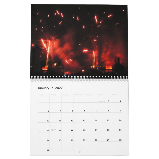 Calendario de los fuegos artificiales (Jan 2027)
