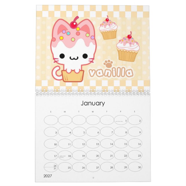 Calendario de los gatitos de la magdalena (Jan 2027)