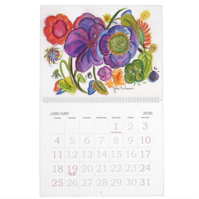Calendario de los jardines de flores (Jan 2026)