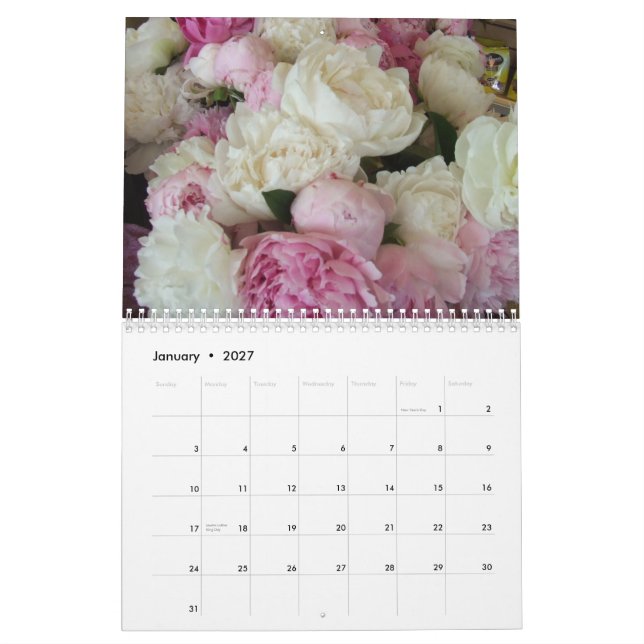 Calendario de los Peonies 2015 (Jan 2027)