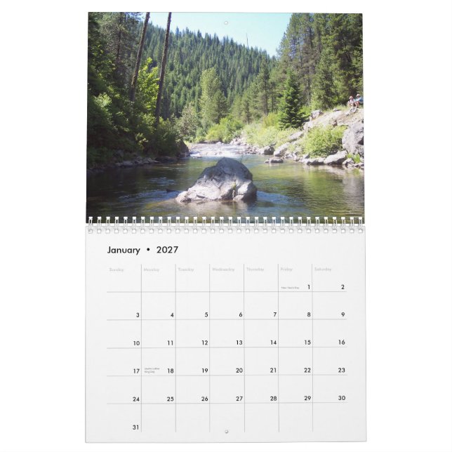 Calendario de los puntos escénicos de la pesca con (Jan 2027)