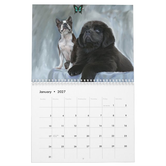 Calendario de los retratos del perro (Jan 2027)