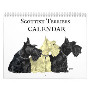 Calendario de los SCOTTIES en blanco y negro