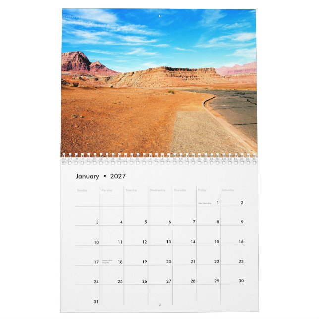 Calendario de los Vistas de Arizona (Jan 2027)