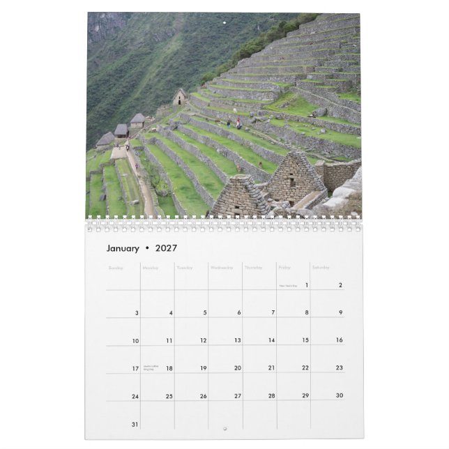Calendario de Machu Picchu Perú 2015 (Jan 2027)