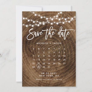 Calendario de madera Guardar la tarjeta de fecha