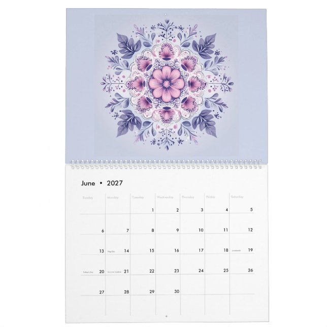 Calendario de Mandala de serviidad en floración (Jun 2027)