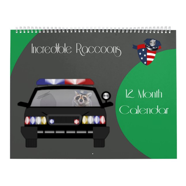 Calendario de mapache de 2020 a 12 meses (Tapa)