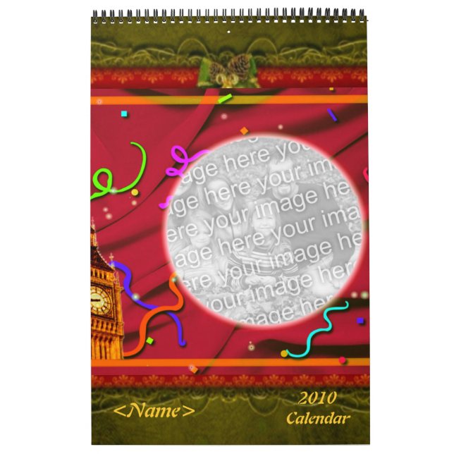 Calendario de Marcos de fotos de personalizable de (Tapa)