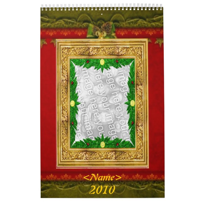 Calendario de Marcos de fotos de personalizable de (Tapa)