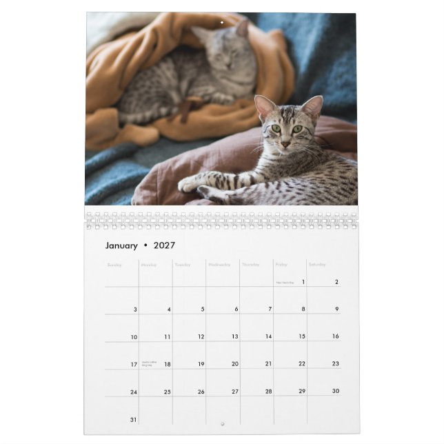 Calendario de Mau de 2015 egipcios: Gatos del (Jan 2027)