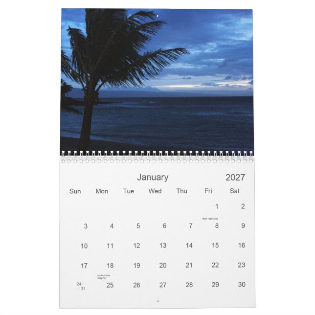 Calendario de Maui (Jan 2027)