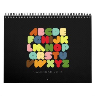 Calendario de Meses de Alfabeto de Tipografía Crea
