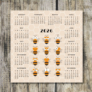 Calendario de Miel Abeja Divertida 2026