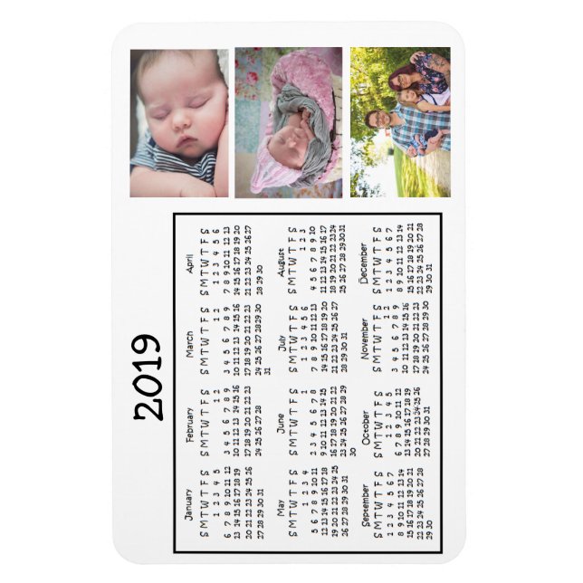 Calendario de Mini imán fotográfico personalizado  (Vertical)