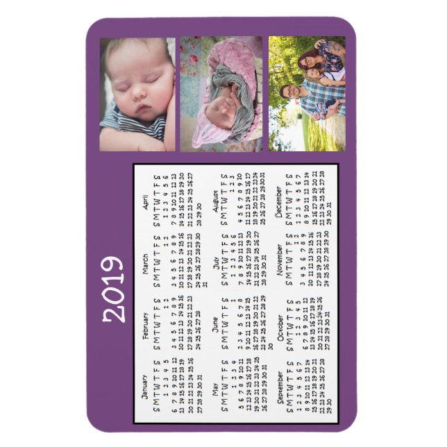 Calendario de Mini imán fotográfico personalizado  (Vertical)