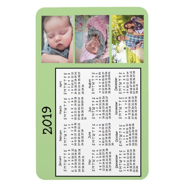 Calendario de Mini imán fotográfico personalizado  (Vertical)