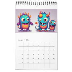 Calendario de monstruo feliz 2024