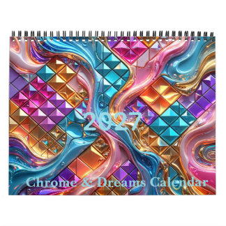 Calendario de mosaico 3D abstracto de lujo 2027