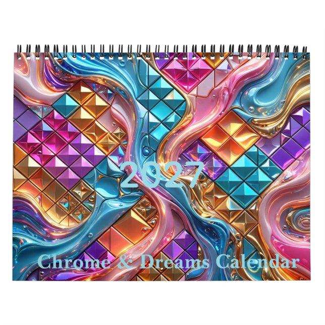 Calendario de mosaico 3D abstracto de lujo 2027 (Tapa)