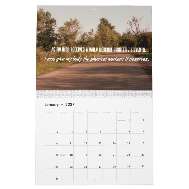 Calendario de motivación de las citas de la (Jan 2027)