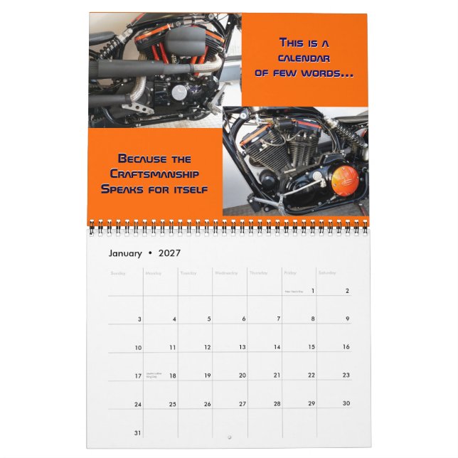 Calendario de motocicletas de Personalizado de pie (Jan 2027)