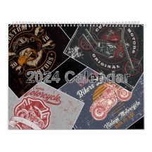 Calendario de motocicletas Retro Grunge 2024