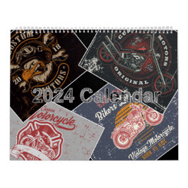 Calendario de motocicletas Retro Grunge 2024
