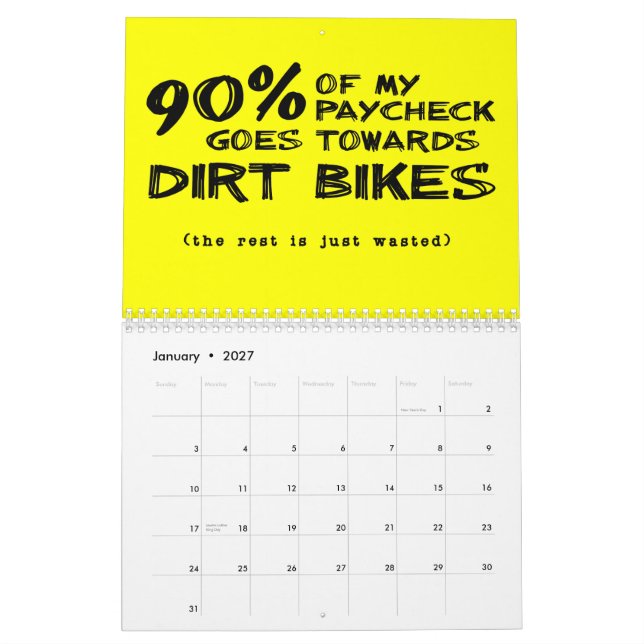 Calendario de Motocross de Bicicletas de Tierra. (Jan 2027)