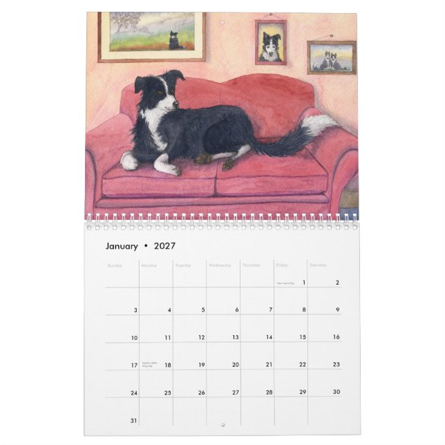 Calendario de mundo del border collie (Jan 2027)