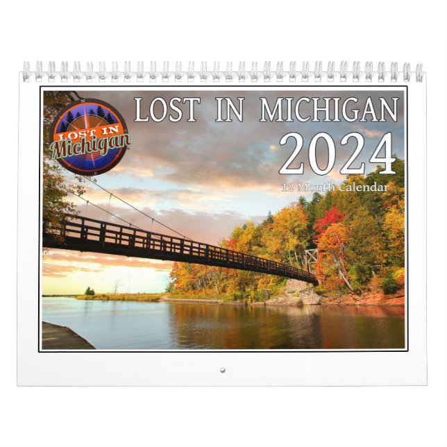 Calendario De Muro De Michigan Perdido En 2024 (Tapa)